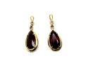 9ct Yellow Gold Garnet Drop Earrings