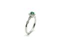 Silver Emerald & CZ Cluster Ring