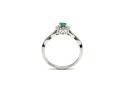 Silver Emerald & CZ Cluster Ring