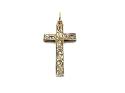 9ct Yellow Gold Patterned Cross Pendant