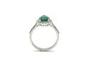 18ct White Gold Emerald & Diamond Pear Shaped Ring