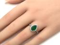 18ct White Gold Emerald & Diamond Pear Shaped Ring