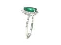 18ct White Gold Emerald & Diamond Pear Shaped Ring