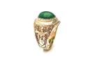 9ct Yellow Gold Green CZ College Ring