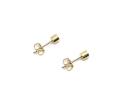 9ct Yellow Gold Cylinder Shaped Stud Earrings