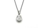 18ct White Gold Diamond Oval Cluster Necklet