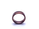 Tungsten Carbide Wood Inlay Brown IP Plating Ring