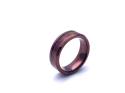 Tungsten Carbide Wood Inlay Brown IP Plating Ring