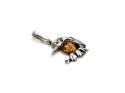 Silver Amber Kingfisher Pendant