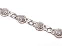 Silver CZ Flower Curb Bracelet