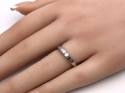 Silver CZ 3 Stone Band Ring