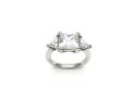 Silver CZ 3 Stone Ring