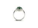 Silver Emerald & Diamond Cluster Ring