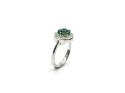 Silver Emerald & Diamond Cluster Ring