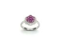 Silver Ruby & Diamond Cluster Ring