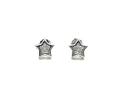 Silver CZ Star Stud Earrings