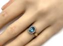 9ct Blue Topaz & Diamond Cluster Ring