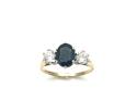 9ct Blue & White CZ 3 Stone Ring