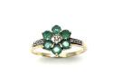 9ct Yellow Gold Emerald & Diamond Ring