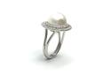 14ct White Gold Fresh Water Pearl & Diamond Ring