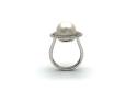 14ct White Gold Fresh Water Pearl & Diamond Ring