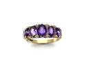 9ct Yellow Gold Amethyst 5 Stone Ring