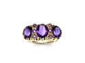 9ct Yellow Gold Amethyst 3 Stone Ring