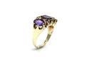 9ct Yellow Gold Amethyst 3 Stone Ring