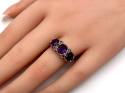 9ct Yellow Gold Amethyst 3 Stone Ring