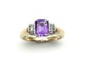 9ct Yellow Gold Amethyst & Diamond Ring