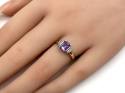 9ct Yellow Gold Amethyst & Diamond Ring