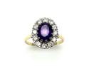 18ct Amethyst & Diamond Halo Ring