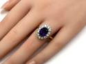 18ct Amethyst & Diamond Halo Ring