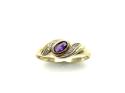 9ct Yellow Gold Amethyst & Diamond Ring