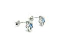 Silver Light Blue CZ Star Stud Earrings