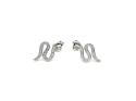 Silver CZ Snake Stud Earrings