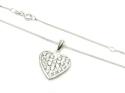 Silver CZ Heart Pendant & Chain