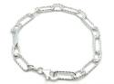 Silver Diamond Cut Paper Link Bracelet 7.5 Inch