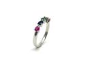 Silver Multicolour Teardrop CZ Eternity Ring