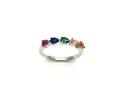 Silver Multicolour Teardrop CZ Eternity Ring