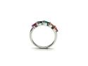 Silver Multicolour Teardrop CZ Eternity Ring