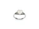 Silver CZ Edged Heart Signet Ring