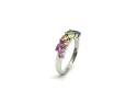 Silver Multicolour CZ Cluster Ring