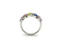 Silver Multicolour CZ Cluster Ring