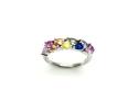 Silver Multicolour CZ Cluster Ring