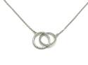 Silver CZ Entwined Circles Necklet