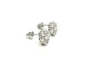 Silver CZ Cluster Stud Earrings