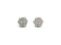 Silver CZ Cluster Stud Earrings