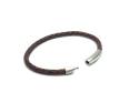 Leather Brown Plaited Bracelet Magnetic Clasp