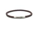 Leather Brown Plaited Bracelet Magnetic Clasp